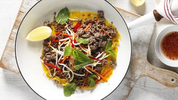 Crispy Vietnamese beef mince pancake