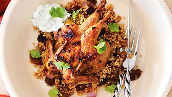 Moroccan Quail with Coriander Yoghurt and Couscous
