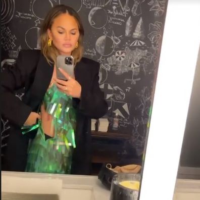 Chrissy Teigen shares wardrobe malfunction.