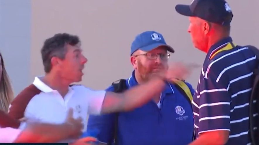 Rory McIlroy confronted American caddie Jim &#x27;Bones&#x27; Mackay at the Ryder Cup.