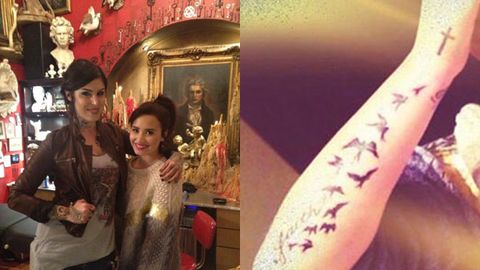 Tweet for tatt: Demi Lovato gets 12 bird tattoos on her arm - 9Celebrity