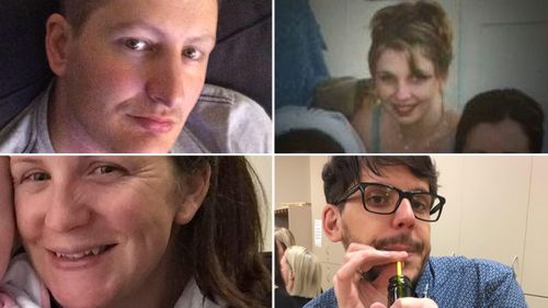 Roozbeh Araghi (top left), Cindy Low (top right), Kate Goodchild (bottom left) and Luke Dorsett died when the Thunder River Rapids ride malfunctioned on October 25. (Supplied)