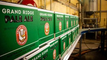 Cases of Grand Ridge beer.