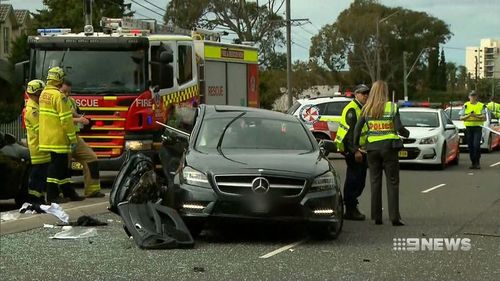 Mrs Vieira was in her black Mercedes Benz when she was T-boned by a highway patrol car. 