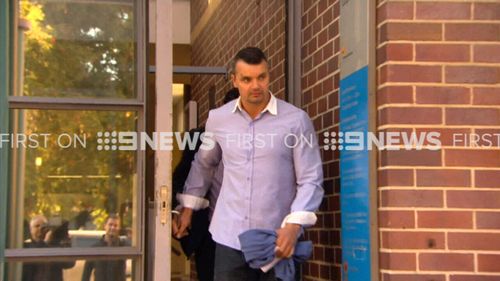 Mr Cummins outside Burwood Local Court this afternoon. (9NEWS)