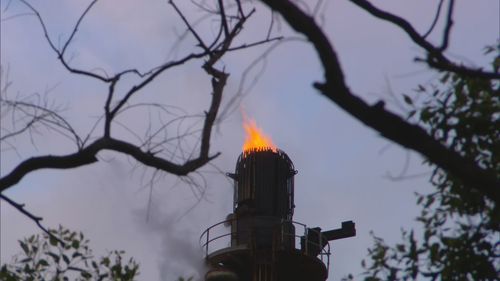 Residents spotted flames coming from the tower this morning.