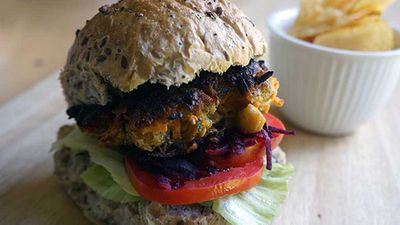 <strong>Chickpea and sweet potato burgers</strong>