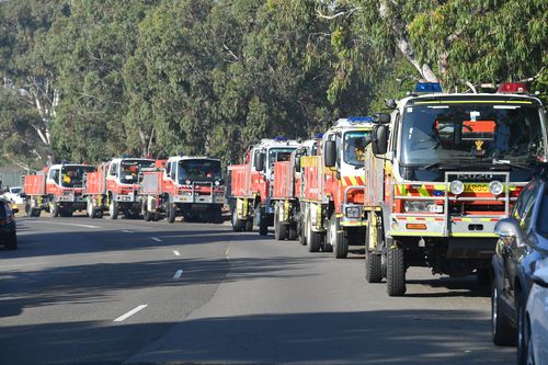 More than 250 firefighters are on the ground working to contain the blaze today. (AAP)