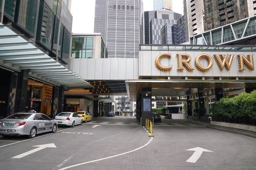 Crown Casino in Melbourne, Monday, March 23, 2020. Crown Casino is among venues that will close to curb the spread of the deadly Coronavirus.