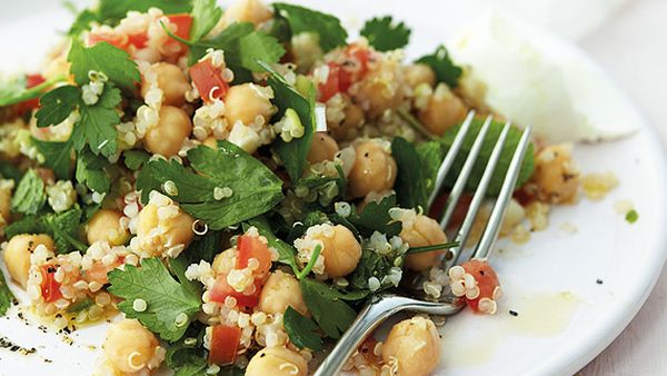 Anjum Anand's herby quinoa and chickpea salad