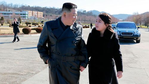 North Korean leader Kim Jong Un and his daughter 