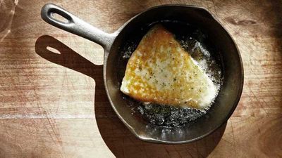 <p>The Apollo's saganaki cheese with honey and oregano</p>