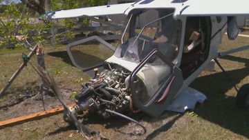 A husband and wife are lucky to be alive after making an emergency landing in their light plane near Noosa in south-east Queensland.