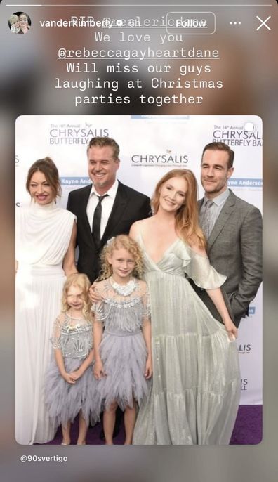 Kimberly Van Der Beek has paid tribute to Eric Dane on Instagram.