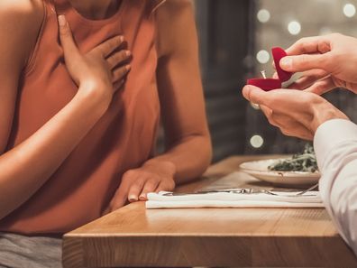 proposal at restaurant