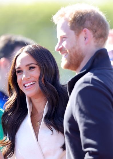 THE HAGUE, NETHERLANDS - APRIL 17: Prince Harry, Duke of Sussex and Meghan, Duchess of Sussex attend the Athletics Competition during day two of the Invictus Games The Hague 2020 at Zuiderpark on April 17, 2022 in The Hague, Netherlands. (Photo by Chris Jackson/Getty Images for the Invictus Games Foundation)