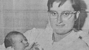 Another newspaper clipping shows Wendy as a baby, with her mother Olive Monk at Bendigo Hospital. 