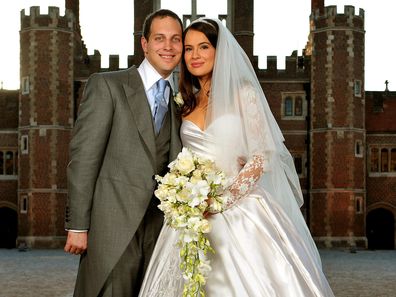 Lord Freddie Windsor and wife Sophie Winkleman after their wedding in the Chapel Royal at Hampton Court Palace on September 12, 2009 in Richmond upon Thames, England.  