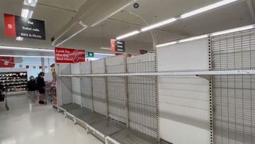 Supermarket shelves at a Coles in Bentleigh have been stripped bear as Victoria prepares for another lockdown.