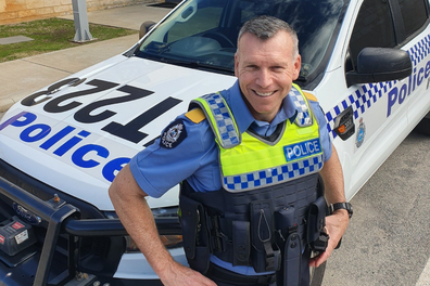 Constable Michael Sharpe starts his first shift with WA Police Force