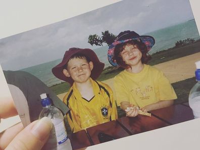 Cortnee Vine with her brother as children.