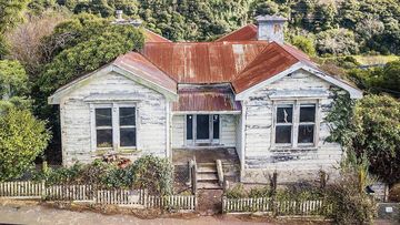 The derelict house at 78 Creswick Terrace, Northland, Wellington, New Zealand.