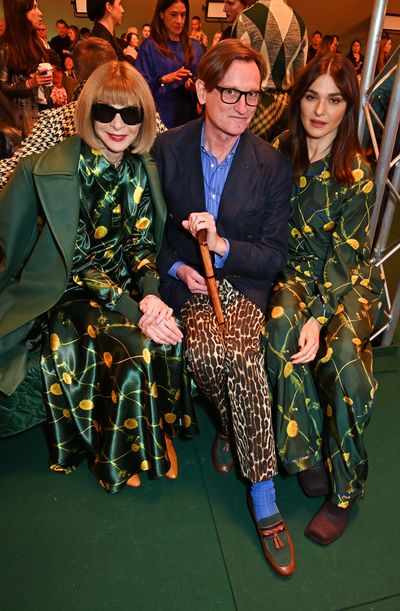 Dame Anna Wintour, Vogue Global Editor at Large Hamish Bowles and Rachel Weisz