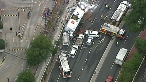 The crash happened at 6am this morning. There are significant traffic delays. (9NEWS)