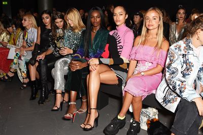 Windsor sat front row at the Mary Katrantzou show during London Fashion Week next to fellow models&nbsp;Sydney Lima, Cairo Dwek, Leomie Anderson and Alanna Arrington.