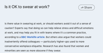 LinkedIn post claims it's not okay to swear at work