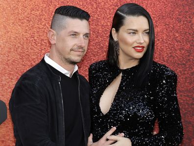 Andre Lemmers and Adriana Lima attend the premiere for the Paramount+ new series "The Offer" at Paramount Studios on April 20, 2022 in Los Angeles, California.