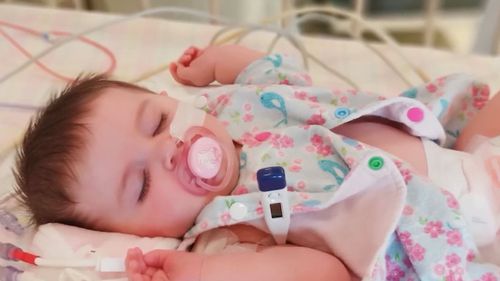 A 'bubble' baby, Isabelle spent 33 days isolated in a positive pressure room at the Queensland Children's Hospital.