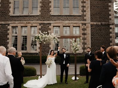 Reporter Maddison Skipper with her husband at their wedding in May 2026.