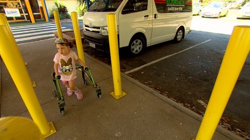 Ciara Burgin suffers from cerebral palsy, meaning she cannot walk without using a walker.