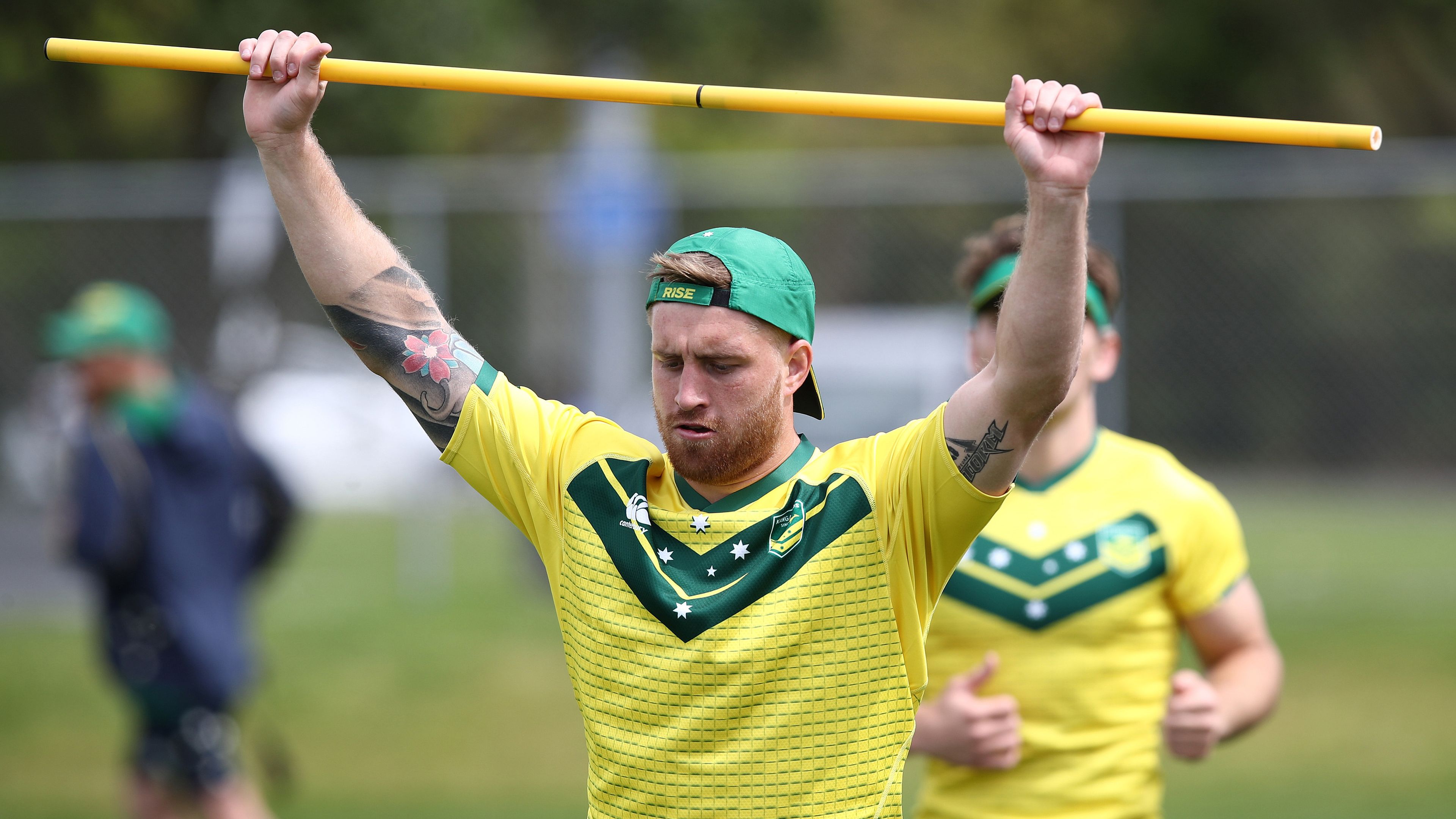 AUCKLAND, NEW ZEALAND - OCTOBER 29: Cameron Munster warms up during an Australia Kangaroos Rugby League training session at QBE Stadium on October 29, 2019 in Auckland, New Zealand. (Photo by Phil Walter/Getty Images)
