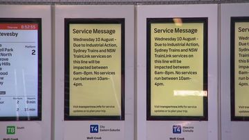 T4 Eastern Suburbs and South Coast line faces major train service delays amid strike action.