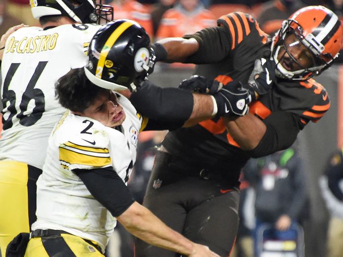 NFL: Myles Garrett, Mason Rudolph, helmet hit, Cleveland Browns