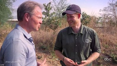 Tom Bradby with Prince Harry during Harry and Meghan's 2019 tour of South Africa.