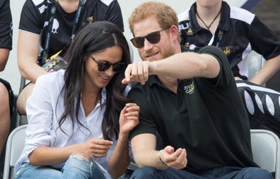 Meghan Markle and Prince Harry attend the Wheelchair Tennis on day 3 of the Invictus Games Toronto 2017