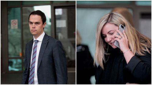 Reporter Kieran Jones and Mrs Ristevski's cousin Lisa Gray gave evidence today. Picture: AAP