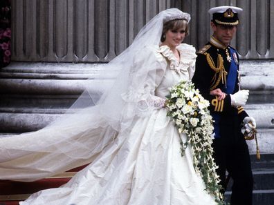 Princess Diana and Prince Charles on their wedding day in 1981.