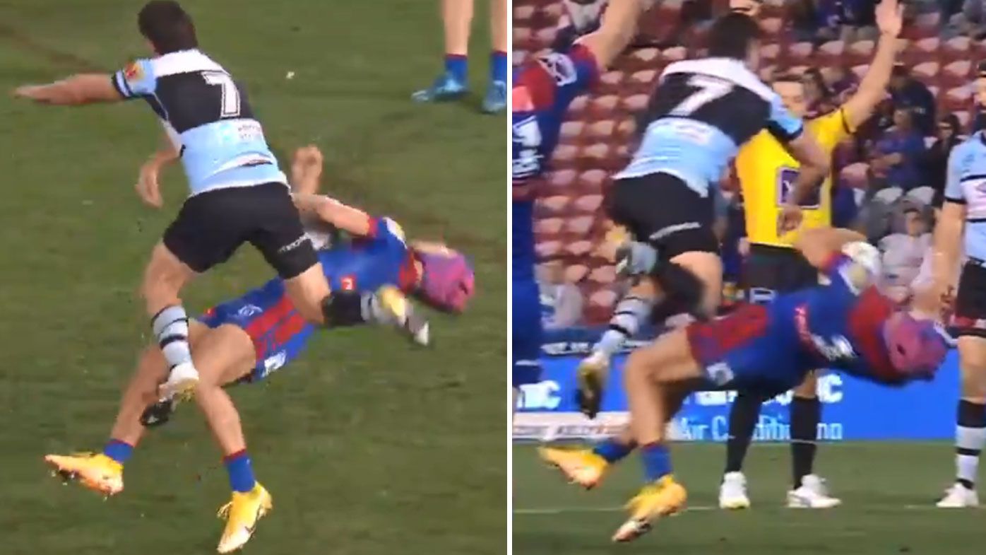'Is that a tooth?!': Chad Townsend sent off for shocking hit on Kalyn Ponga