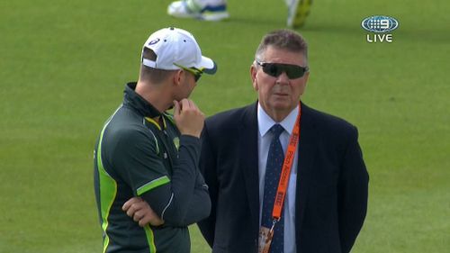 Clarke with selector Rod Marsh today. (9NEWS)