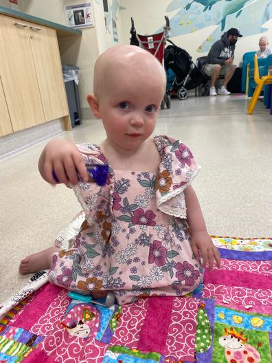Chemotherapy resulted in Sophia losing all her hair.