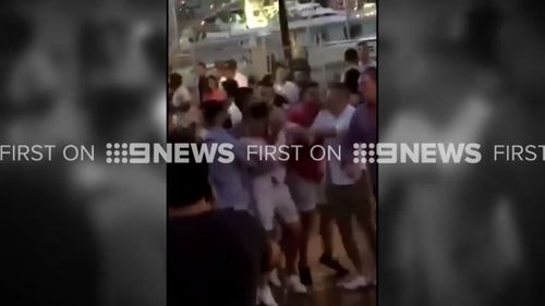 Five people were arrested after the brawl.
