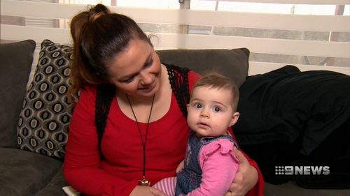 Natalie Cramp was using the parents' room to express breast milk for her baby daughter Delilah. Picture: 9NEWS