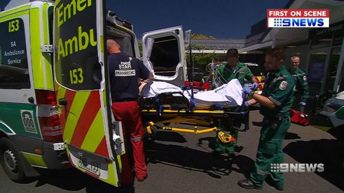 The plumber was rushed to Royal Adelaide Hospital where he remains in a serious condition.