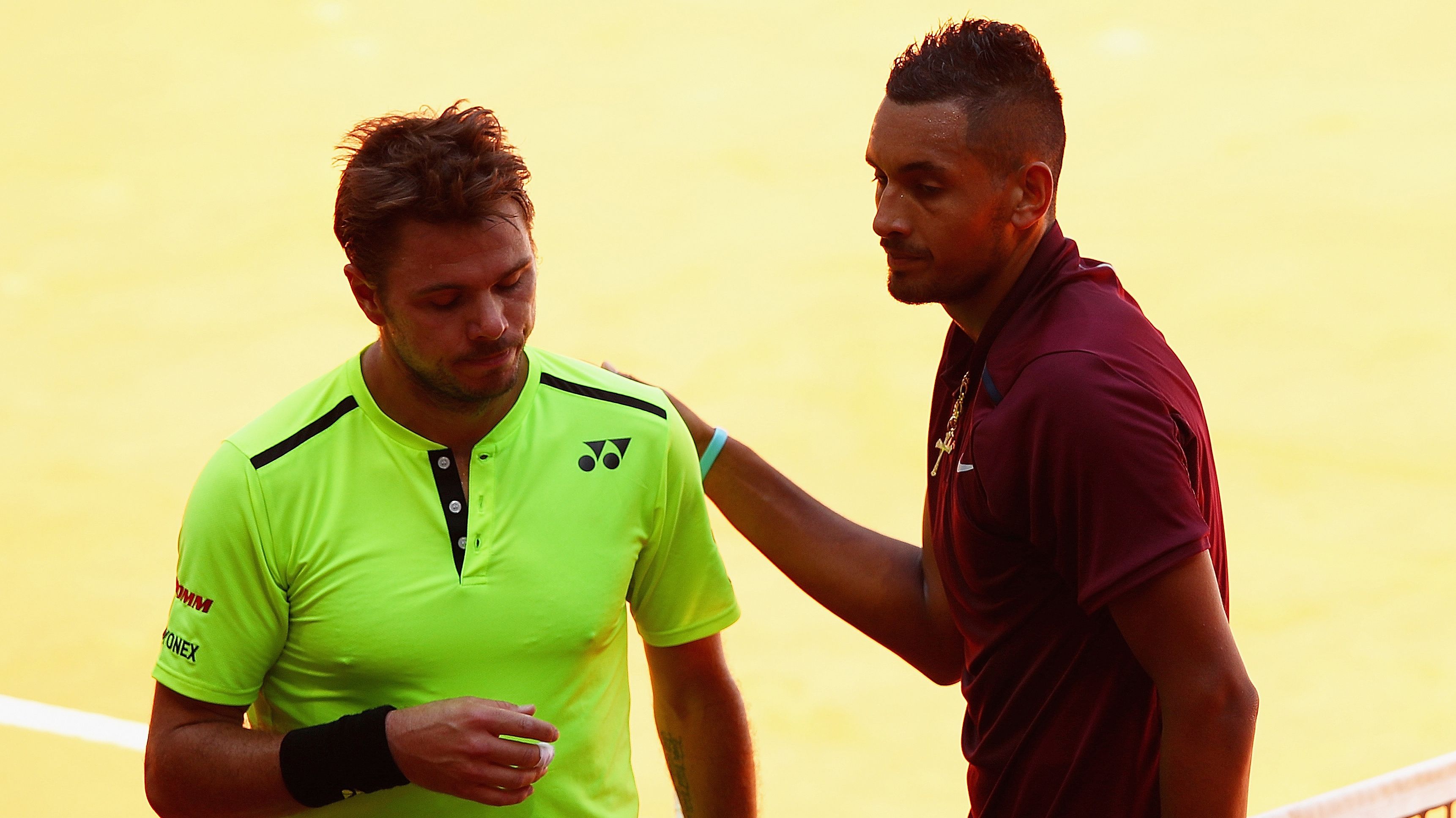 Nick Kyrgios and Stan Wawrinka at the Madrid Open in 2016.
