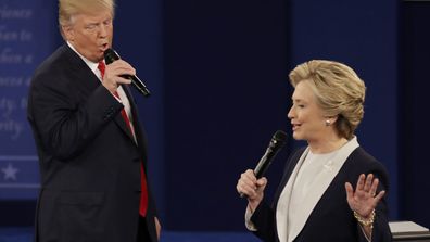 In this 2016 file photo Republican presidential nominee Donald Trump and Democratic presidential nominee Hillary Clinton speak during the second presidential debate at Washington University.