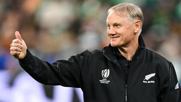 New Zealand assistant coach Joe Schmidt before the 2023 Rugby World Cup quarter-final.